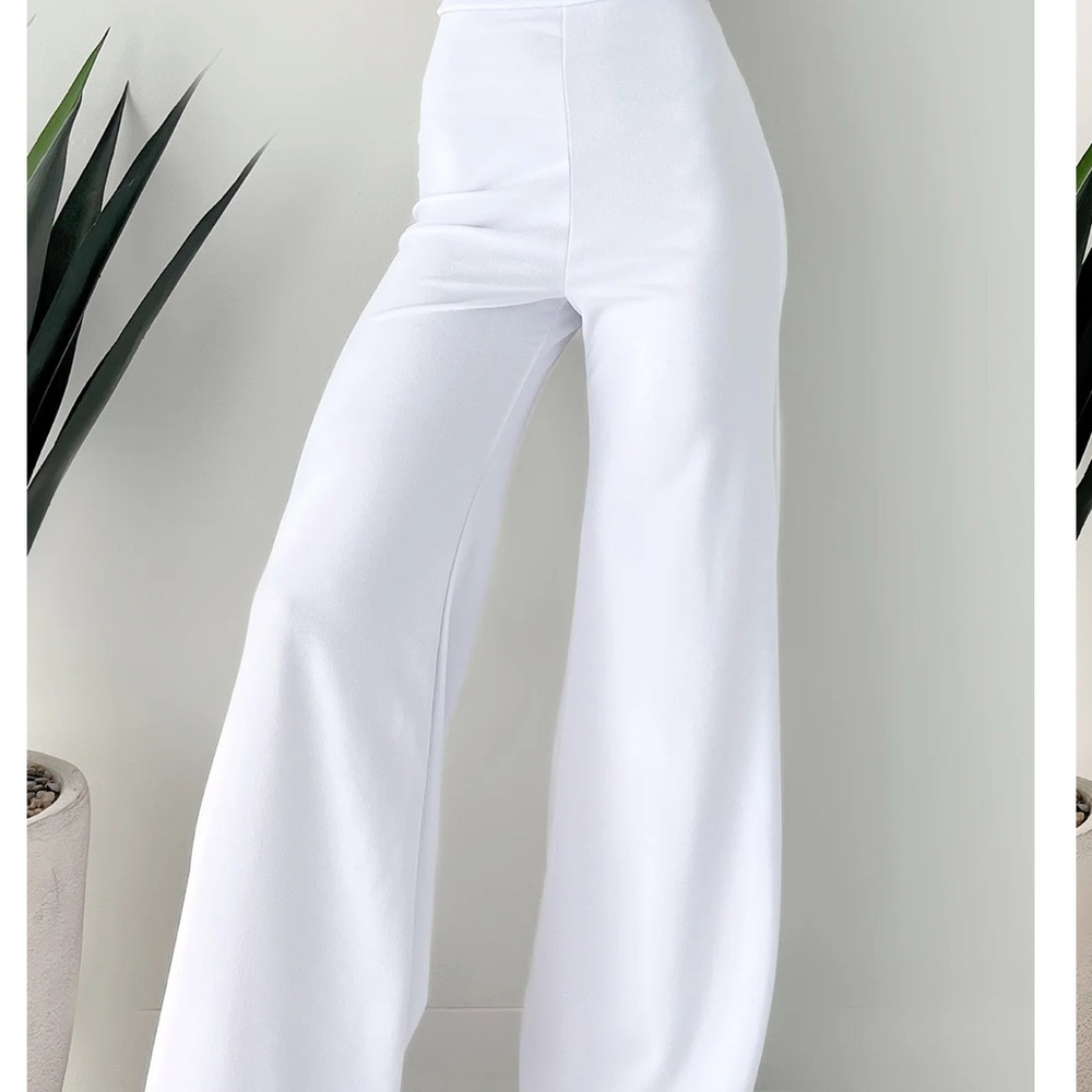 Elegant White High-Waisted Women's Pants